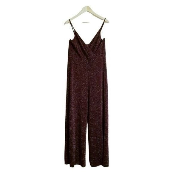 ROW A Metallic Wrap Jumpsuit  Maroon Purple - XXL - NWOT  8 0054 - Picture 6 of 12